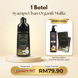 1 botol Syampu Uban 400ml + FREE Syampu Halia + FREE 2 Sachet Syampu Uban (50ml)